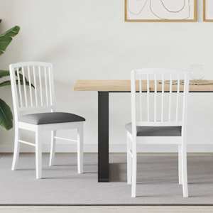 Jídelní židle 2 pcs Bílá 50 x 52,5 x 91 cm Masivní gumové dřevo - obrázek 1