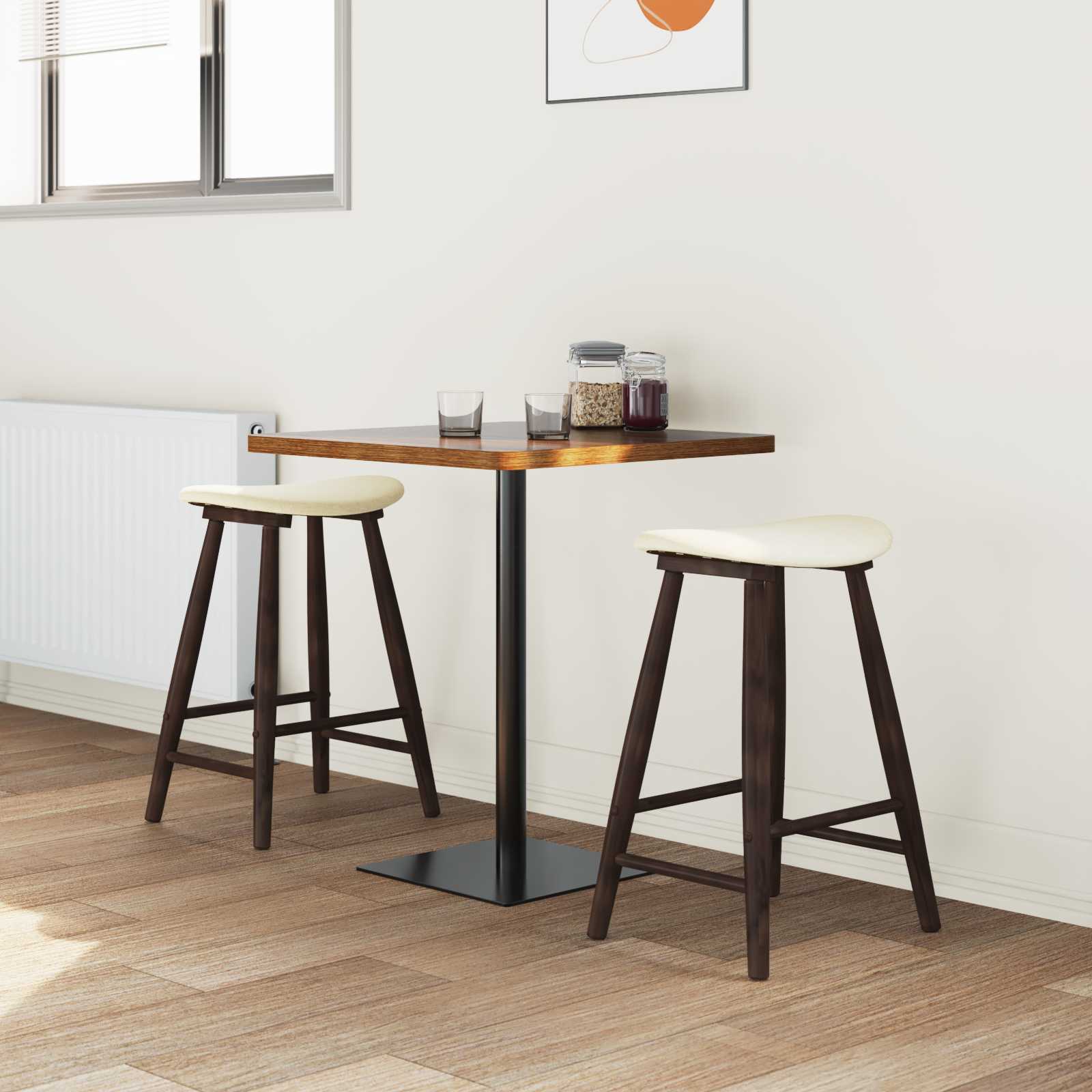 vidaXL Eettafelstoelen 2 pcs Licht Bruin 46 x 37 x 63 cm