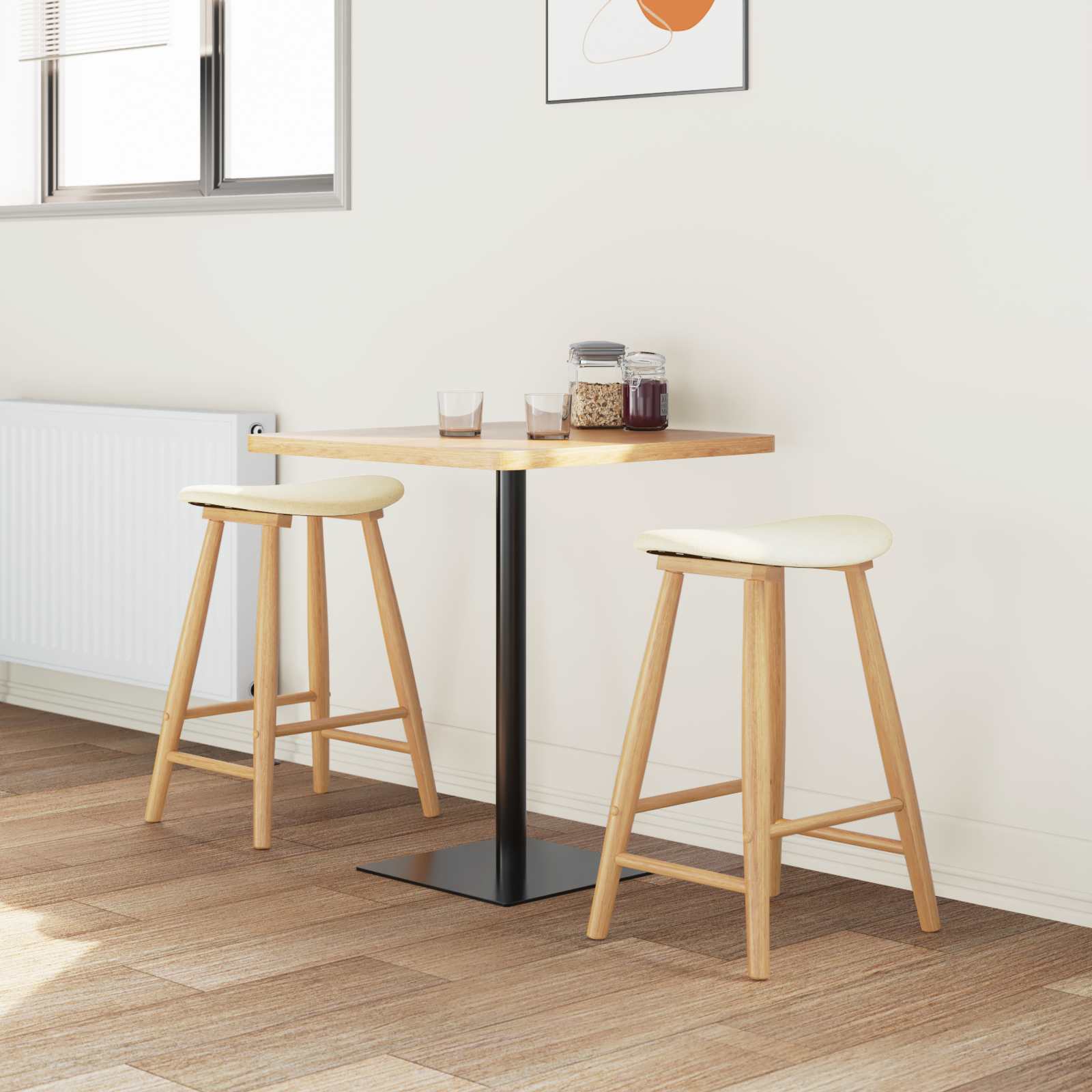 vidaXL Eettafelstoelen 2 pcs Naturel 46 x 37 x 63 cm