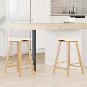 Jedilni stoli 2 pcs Naravna 46 x 37 x 63 cm Masivno gumovo les