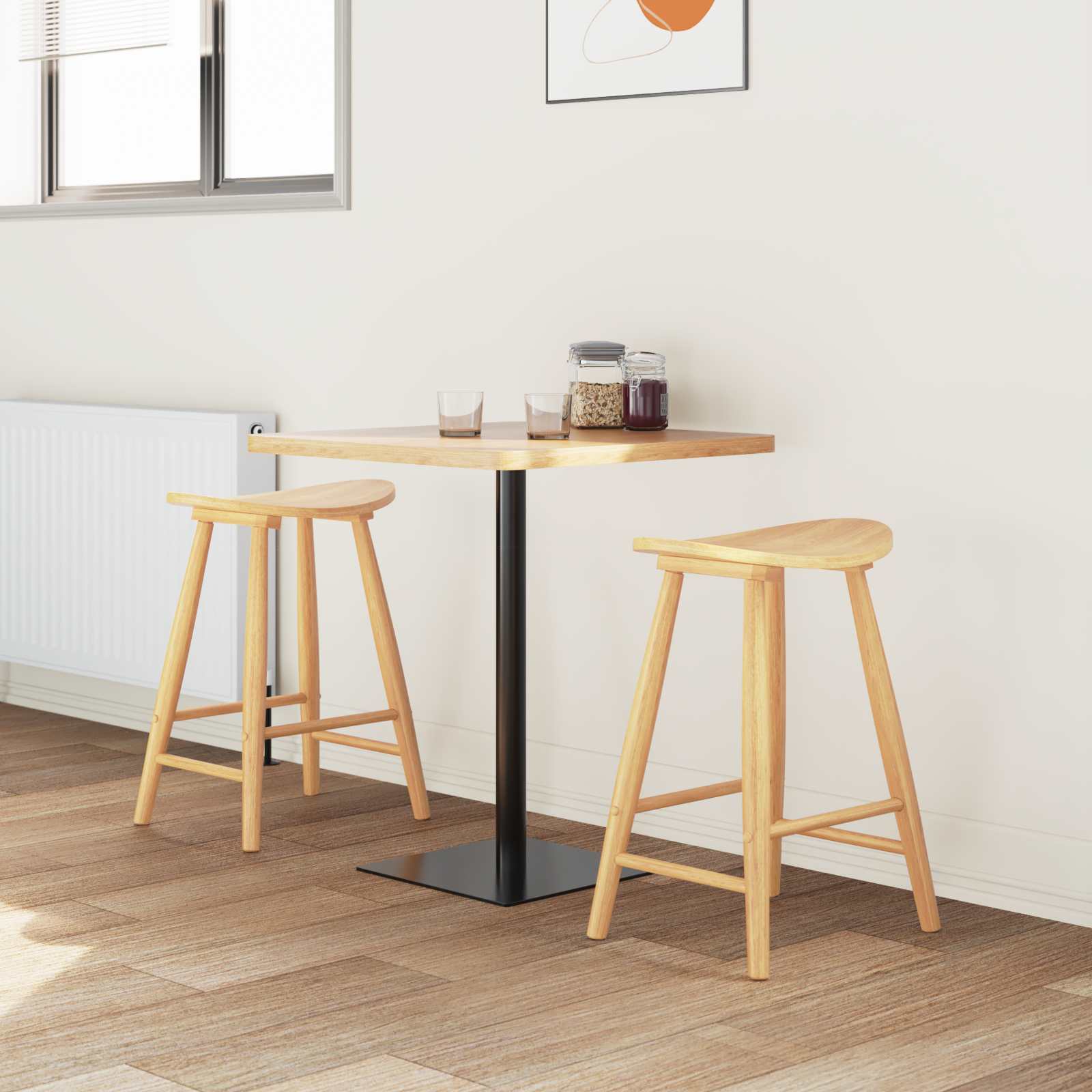 vidaXL Eettafelstoelen 2 pcs Naturel 46 x 37 x 63 cm