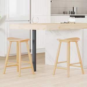 Jedilni stoli 2 pcs Naravna 46 x 37 x 63 cm Masivno gumovo les