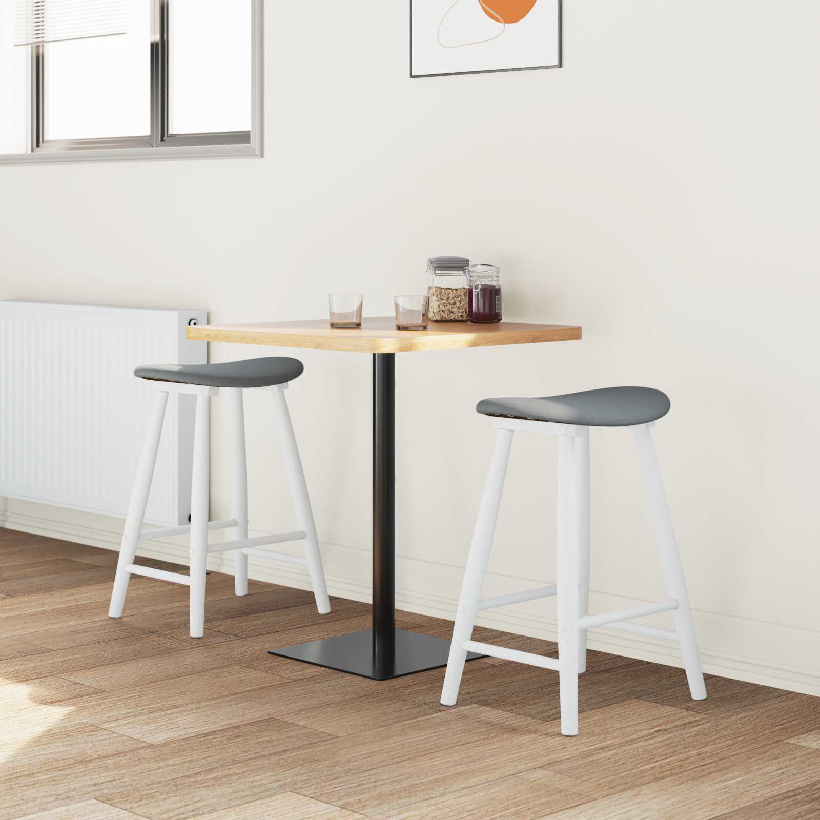 Ēdamkrēsli 2 pcs Balts 46 x 37 x 63 cm Ciets gumijas koks