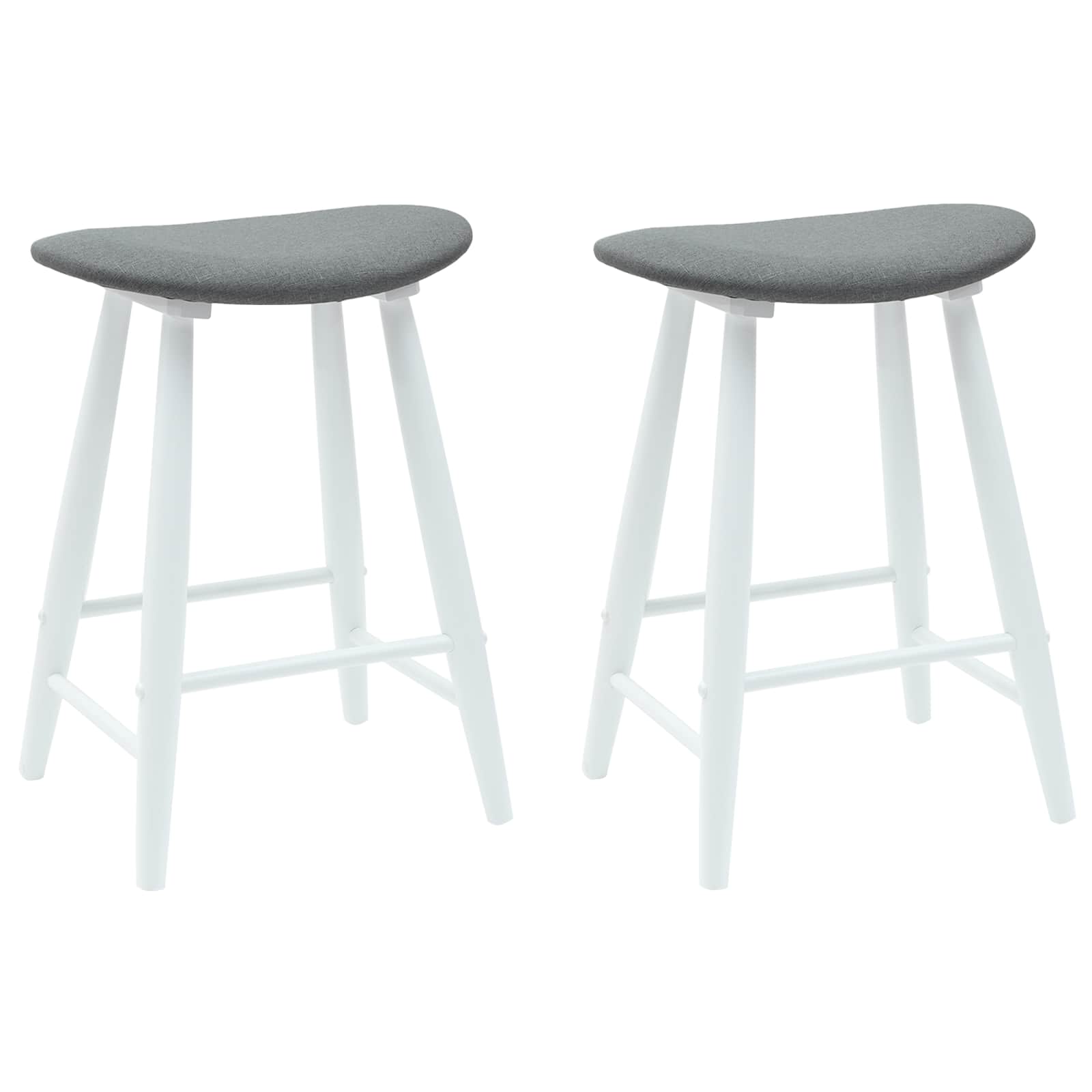 Ēdamkrēsli 2 pcs Balts 46 x 37 x 63 cm Ciets gumijas koks