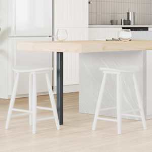 Jedilni stoli 2 pcs Bela 46 x 37 x 63 cm Masivno gumovo les