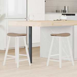 Jedilni stoli 2 pcs Bela 46 x 37 x 63 cm Masivno gumovo les