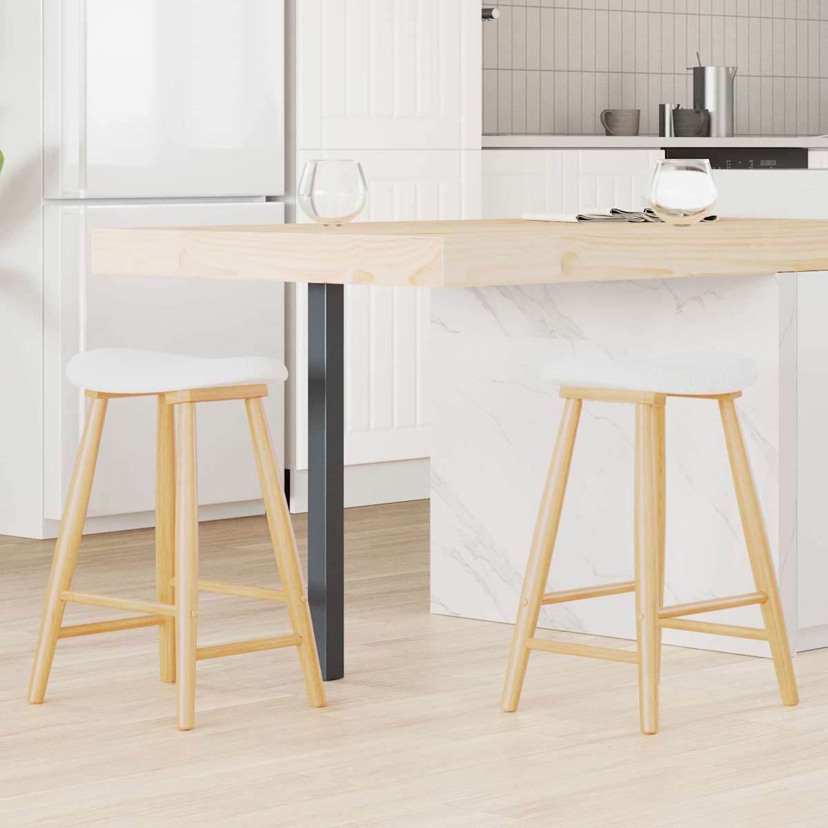 Spisestole 2 stk. Massiv Gummitræ 46 x 37 x 63 cm