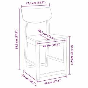 Jídelní židle 2 pcs Bílá 48 x 49 x 95 cm Masivní gumové dřevo - obrázek 11