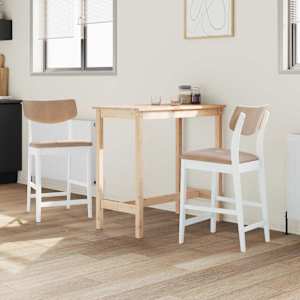 Jídelní židle 2 pcs Bílá 48 x 49 x 95 cm Masivní gumové dřevo - obrázek 3
