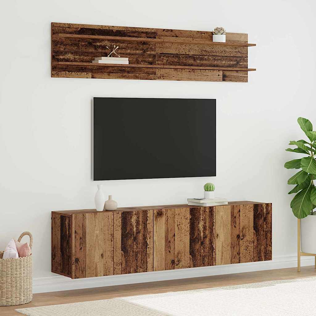 vidaXL TV-Einheiten Wandmontiert 6 pcs Altholz Holzwerkstoff