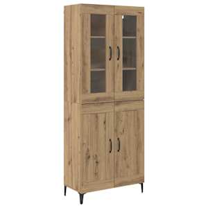 Vysoký bufet Artisanový dub 69,5 x 34 x 180 cm kompozitní dřevo - obrázek 2