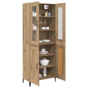 Vysoký bufet Artisanový dub 69,5 x 34 x 180 cm kompozitní dřevo - obrázek 5