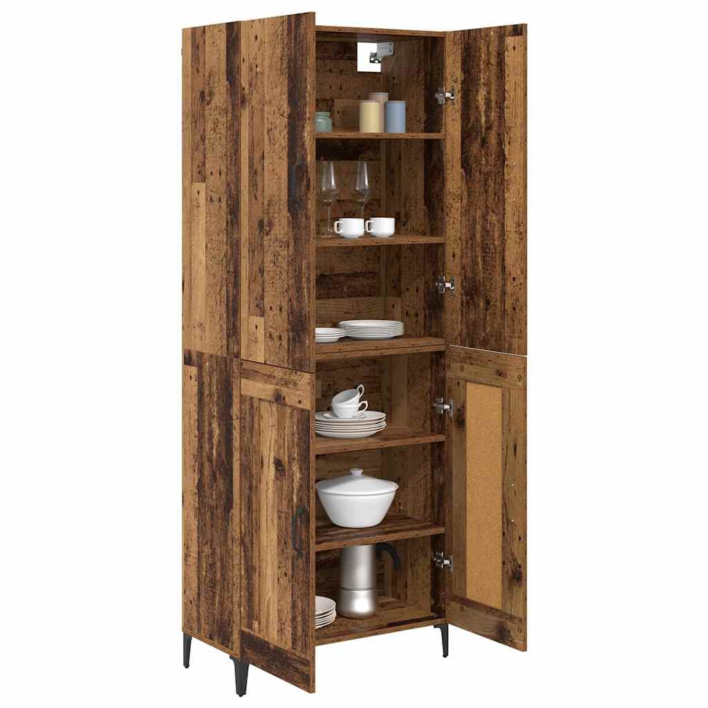vidaXL Highboard Oud Hout 69,5 x 34 x 180 cm Bewerkt hout
