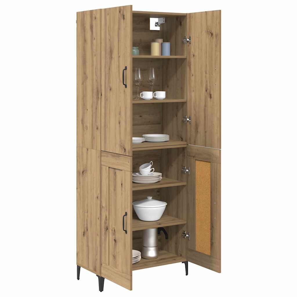 vidaXL Highboard Artisan Eiken 69,5 x 34 x 180 cm Bewerkt hout