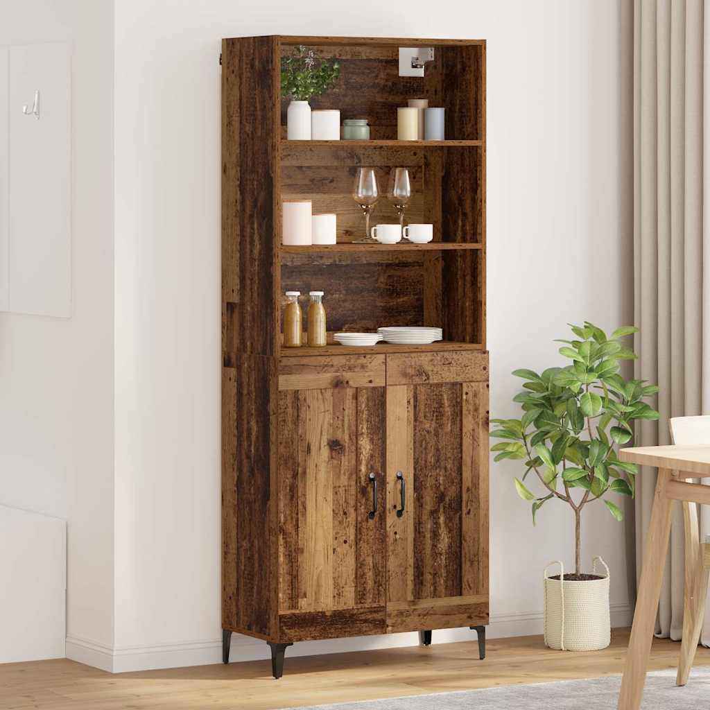 vidaXL Sideboard Wandmontiert 2 pcs Altholz Holzwerkstoff