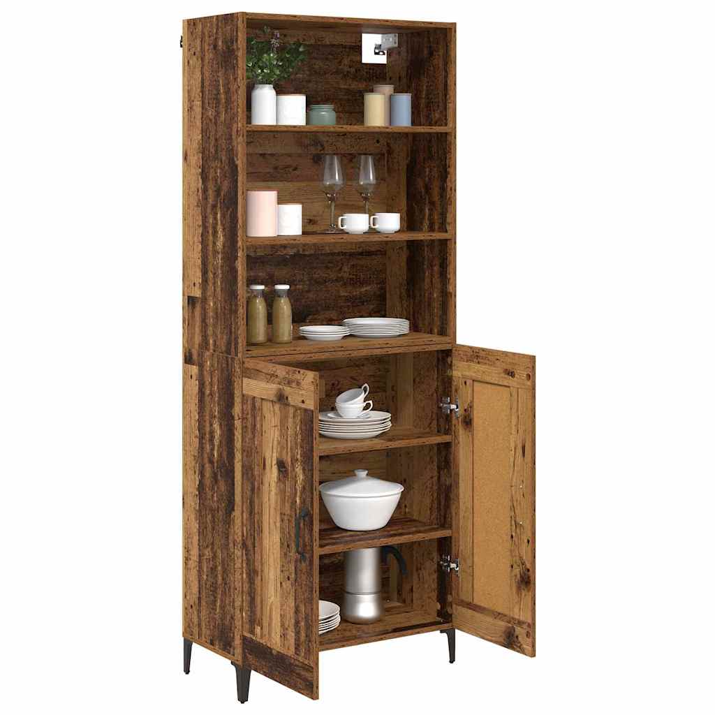 vidaXL Dressoir Wandgemonteerd 2 pcs Oud hout Bewerkt hout