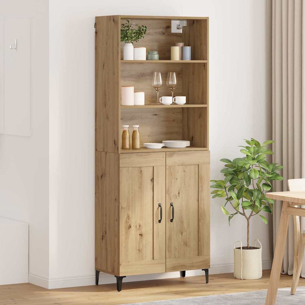 vidaXL Sideboard Wandmontiert 2 pcs Artisan-Eiche Holzwerkstoff
