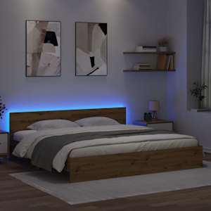 Rám postele s čelo Artisanový dub 180 x 200 cm kompozitní dřevo - obrázek 4