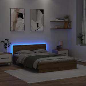 Rám postele s čelo Artisanový dub 140 x 200 cm kompozitní dřevo - obrázek 4