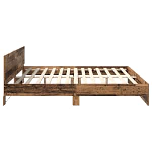 Rám postele s čelo Staré dřevo 200 x 200 cm kompozitní dřevo - obrázek 7