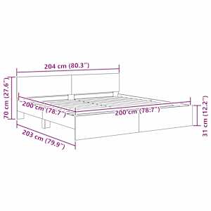 Rám postele s čelo Černý dub 200 x 200 cm kompozitní dřevo - obrázek 12