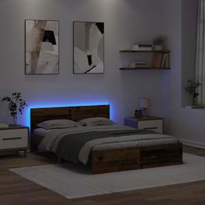 Rám postele s čelo Staré dřevo 160 x 200 cm kompozitní dřevo - obrázek 4