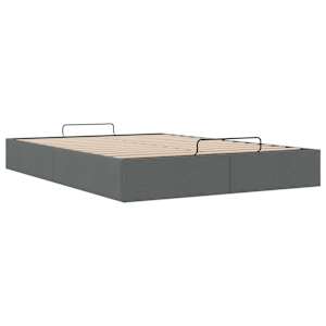 Ottoman postel Tmavě šedá 153 x 203 cm Textil - obrázek 6
