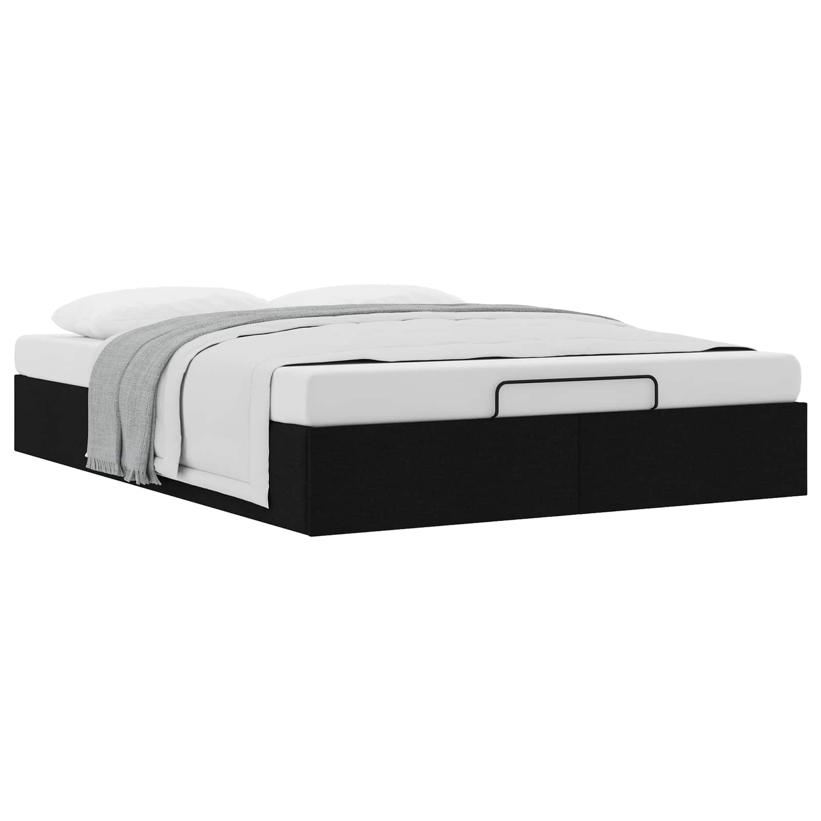 vidaXL Ottoman Bettgestell Schwarz 152 x 203 cm Stoff – Bild 2