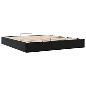 Ottoman postel Černá King size Samet - obrázek 9
