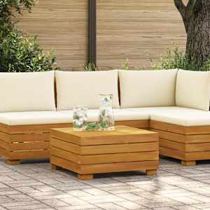 Vrtna stranska miza Masiven les akacije Rjava 60 x 60 x 30 cm