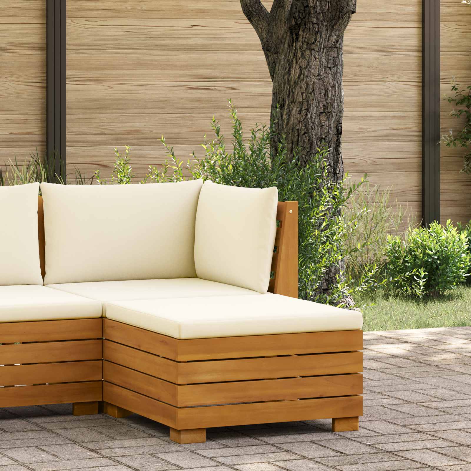 vidaXL Taburet pentru grădină Lemn Solid de Acacia Maro