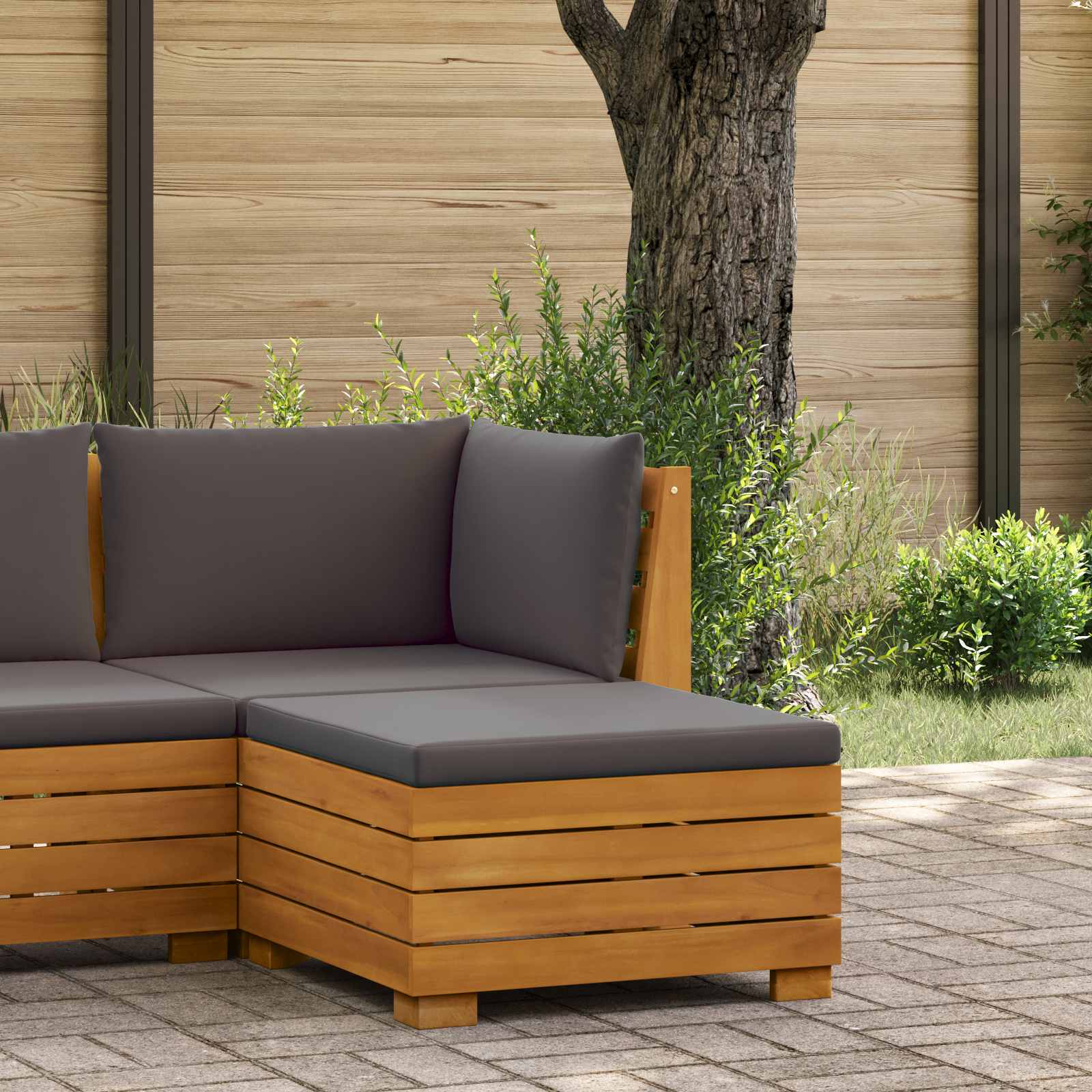 vidaXL Taburet pentru grădină Lemn Solid de Acacia Maro