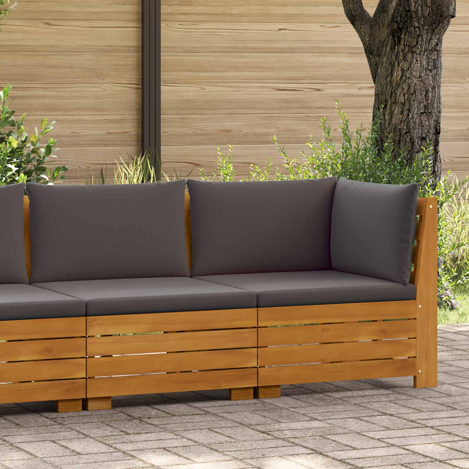 vidaXL Set de lounge pentru grădină 2 Bucată Maro Lemn Solid de Acacia