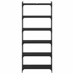 vidaXL Raamatukapp 6 tasandit 80 x 30 x 188 cm Tehispuit Must tamm