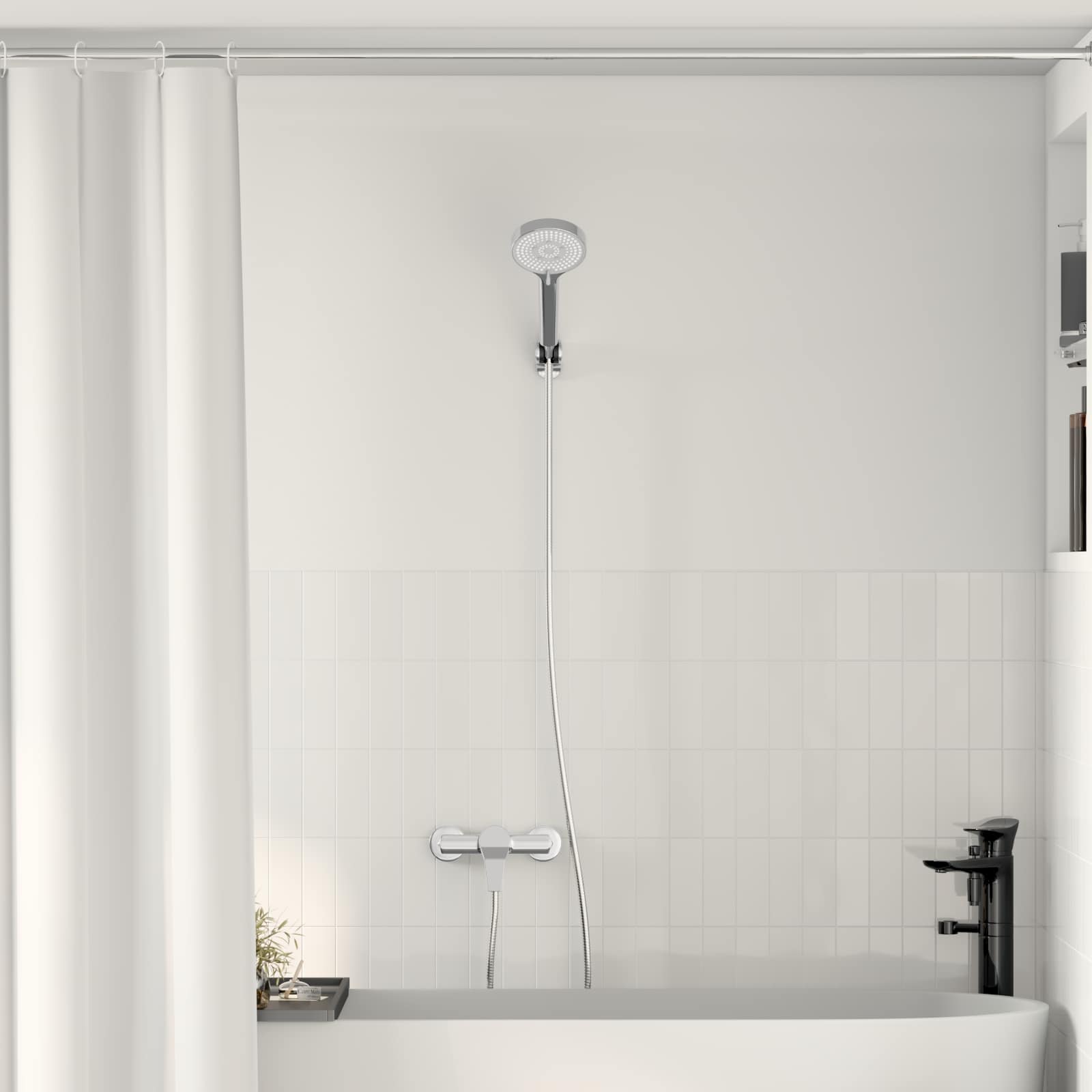 vidaXL Duschkopf Set Chrom G 1 / 2 Zoll Messing