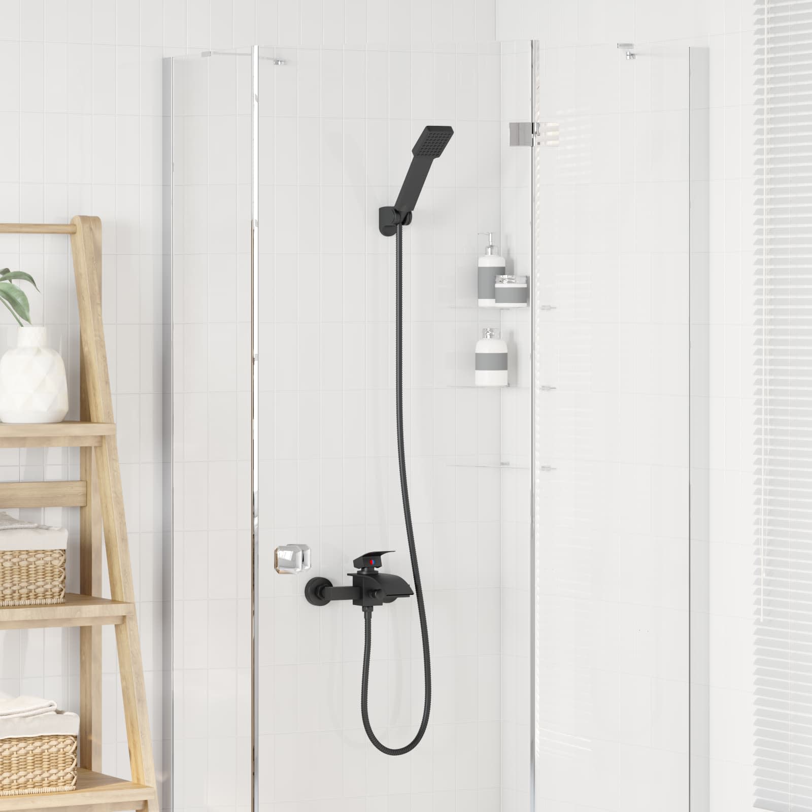 Thumbnail - vidaXL Duschkopf Set Schwarz G 1 / 2 Zoll