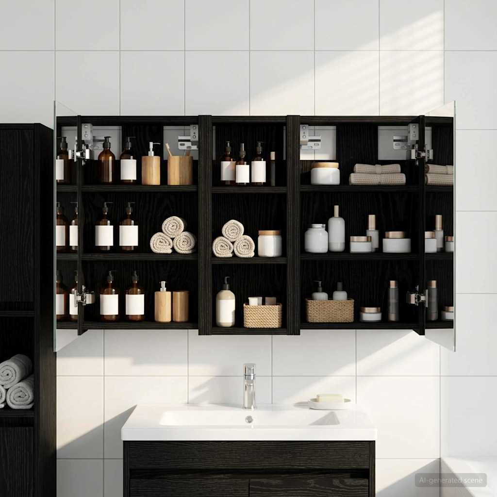 vidaXL Badrumsskåpsset 3 st 80 x 10,5 x 50 cm Konstruerat trä