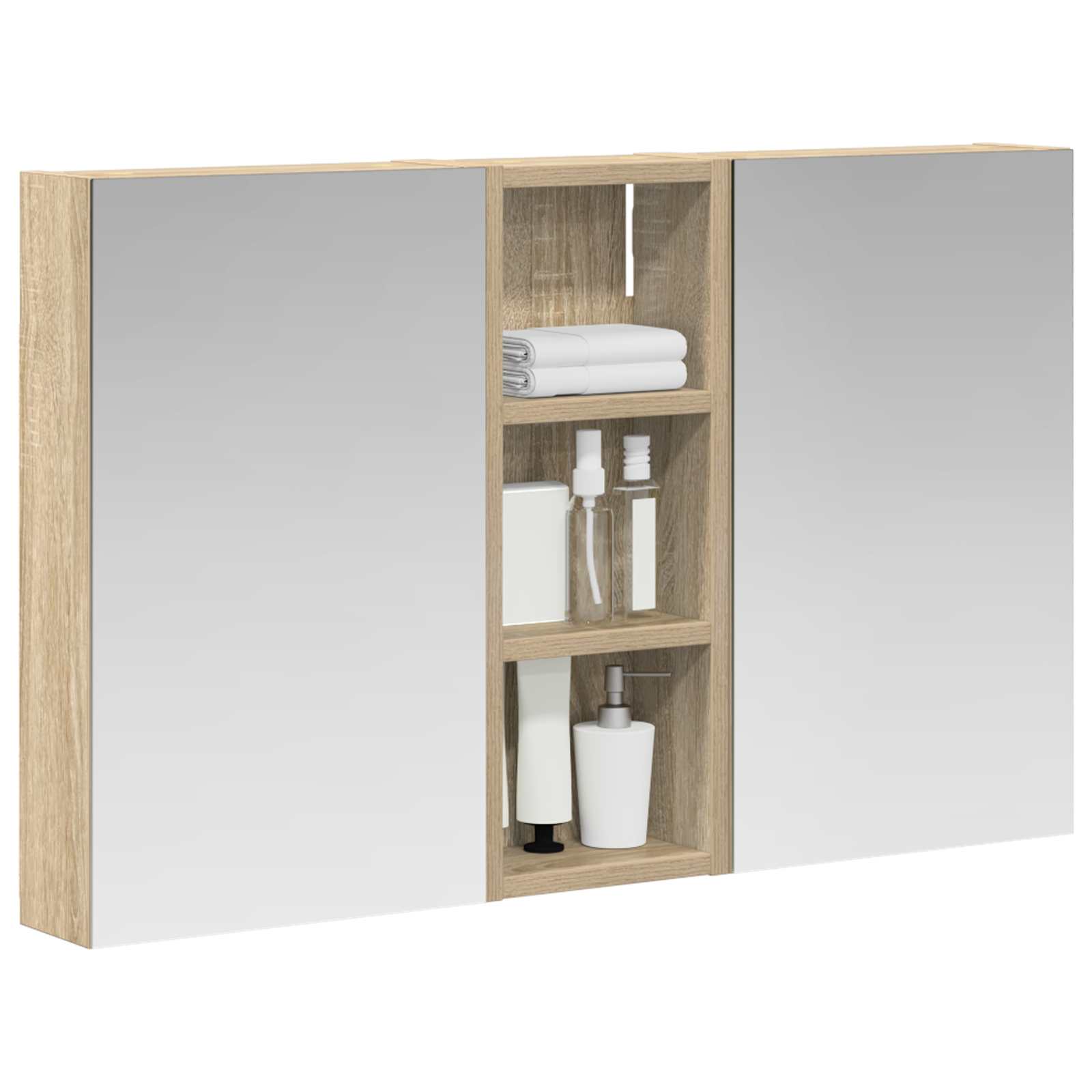 Sada koupelnových skříněk s policí 3 pcs 80 x 10,5 x 50 cm - obrázek 3