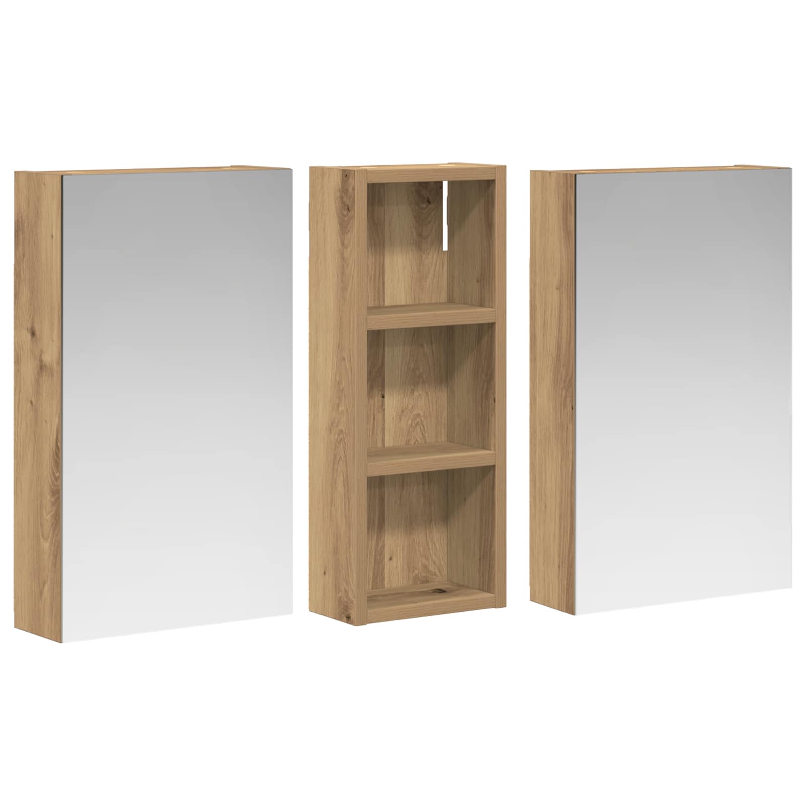Sada koupelnových skříněk s policí 3 pcs 80 x 10,5 x 50 cm - obrázek 5