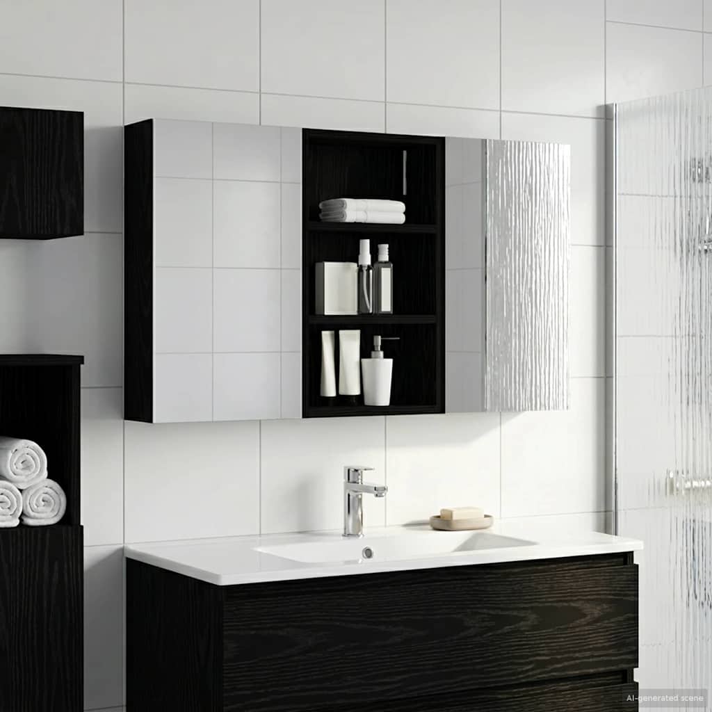 vidaXL Badrumsskåpsset 3 st 90 x 10,5 x 50 cm Konstruerat trä