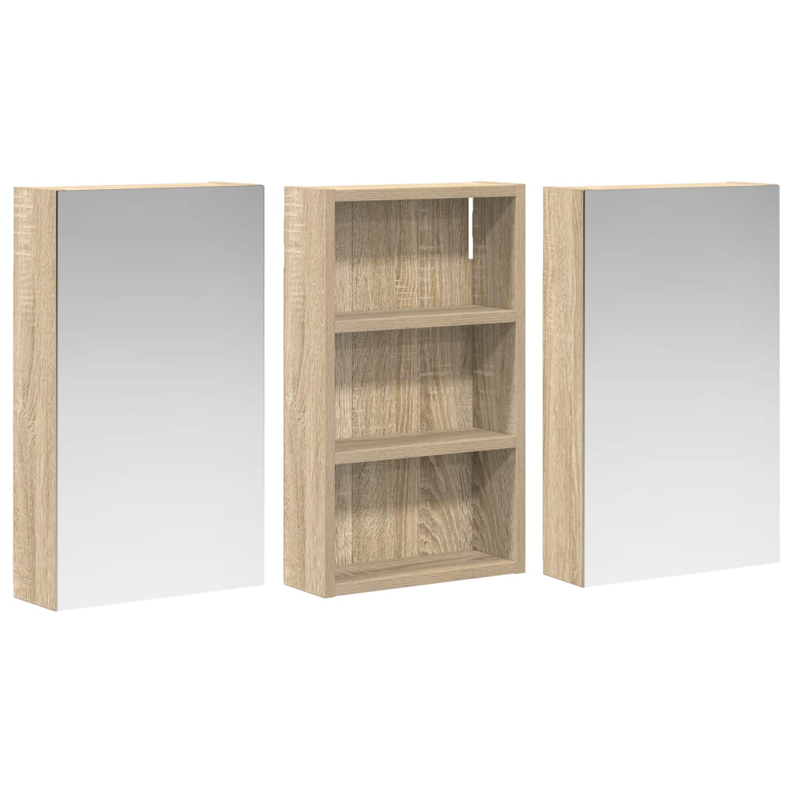 Sada koupelnových skříněk s policí 3 pcs 90 x 10,5 x 50 cm - obrázek 4