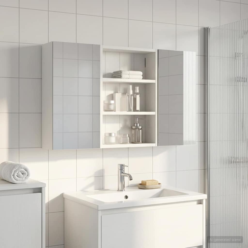 vidaXL Badrumsskåpsset 3 st 100 x 10,5 x 50 cm Konstruerat trä