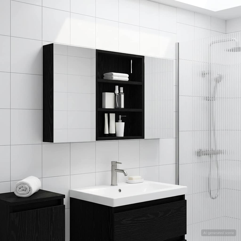 Sada koupelnových skříněk s policí 3 pcs 100 x 10,5 x 50 cm - obrázek 4