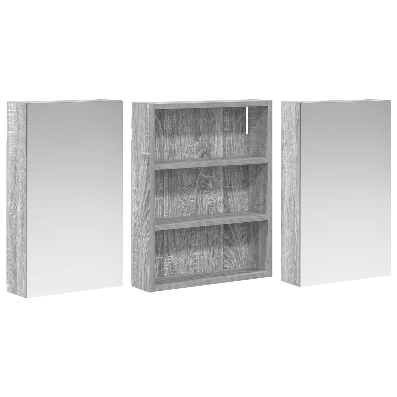 Sada koupelnových skříněk s policí 3 pcs 100 x 10,5 x 50 cm - obrázek 5