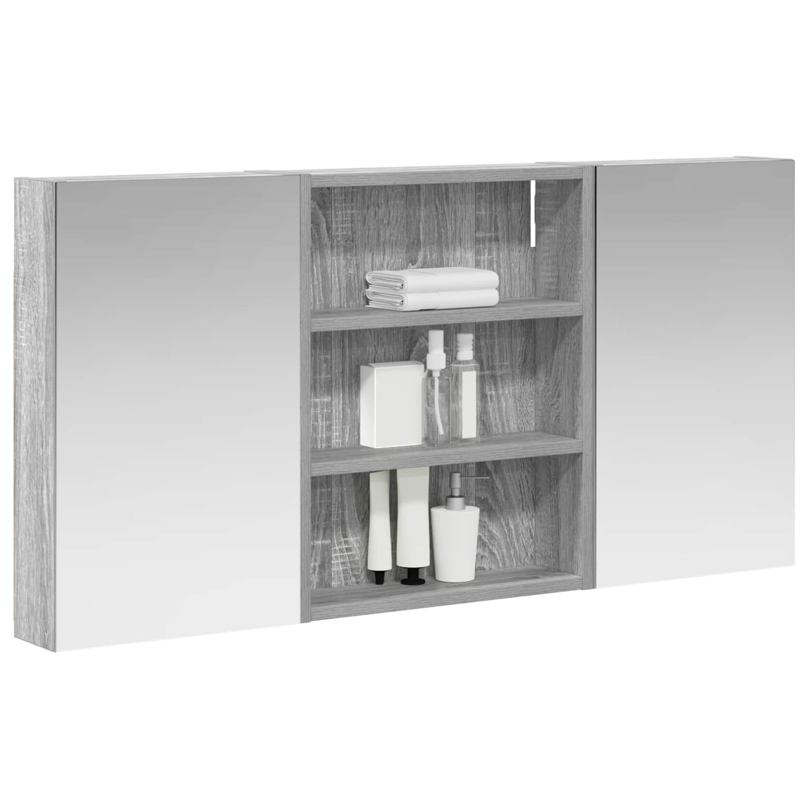 Sada koupelnových skříněk s policí 3 pcs 100 x 10,5 x 50 cm - obrázek 3