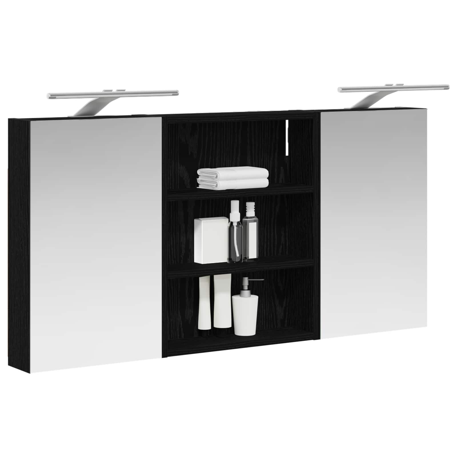 Sada koupelnových skříněk s policí 3 pcs 100 x 10,5 x 50 cm - obrázek 3