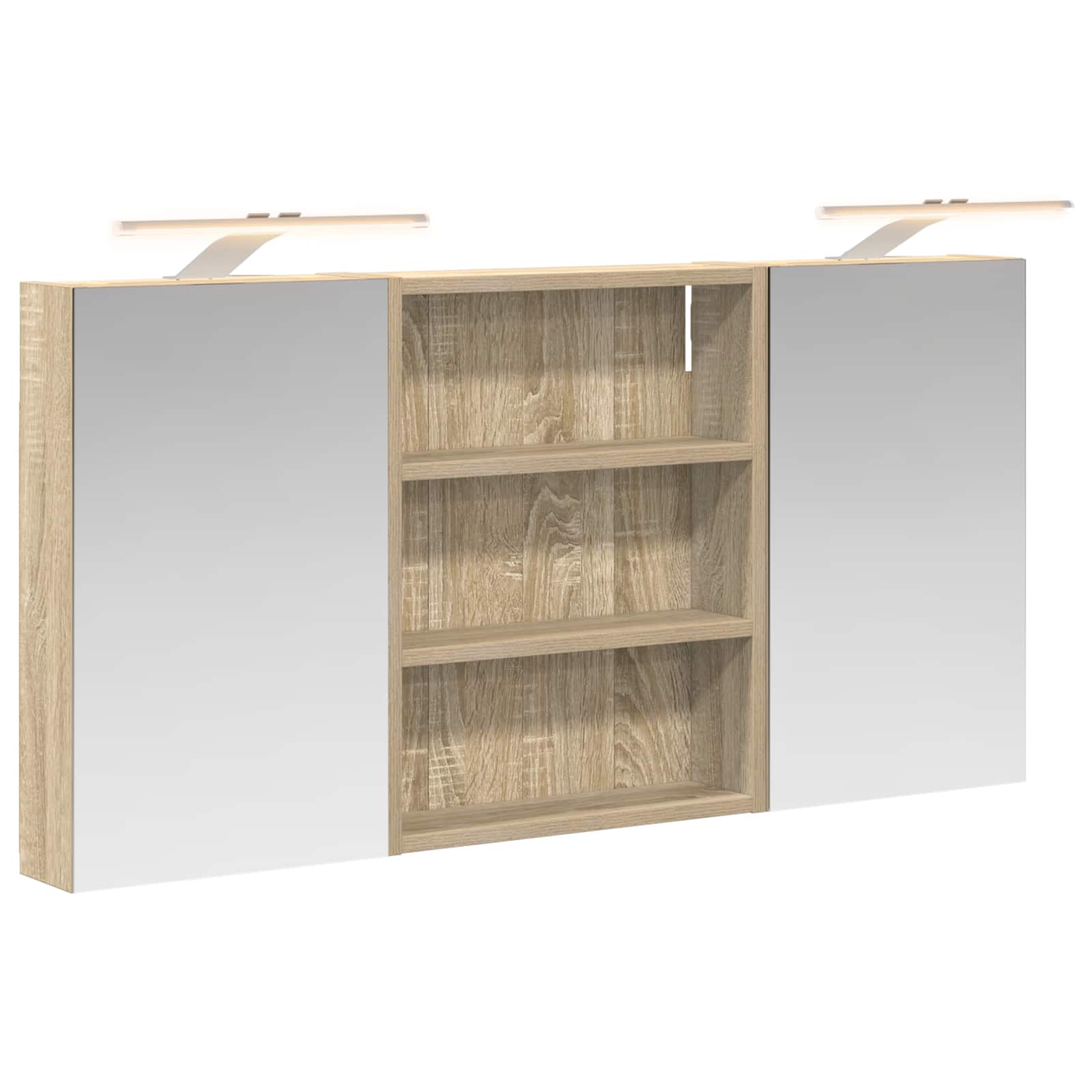 Sada koupelnových skříněk s policí 3 pcs 100 x 10,5 x 50 cm - obrázek 2