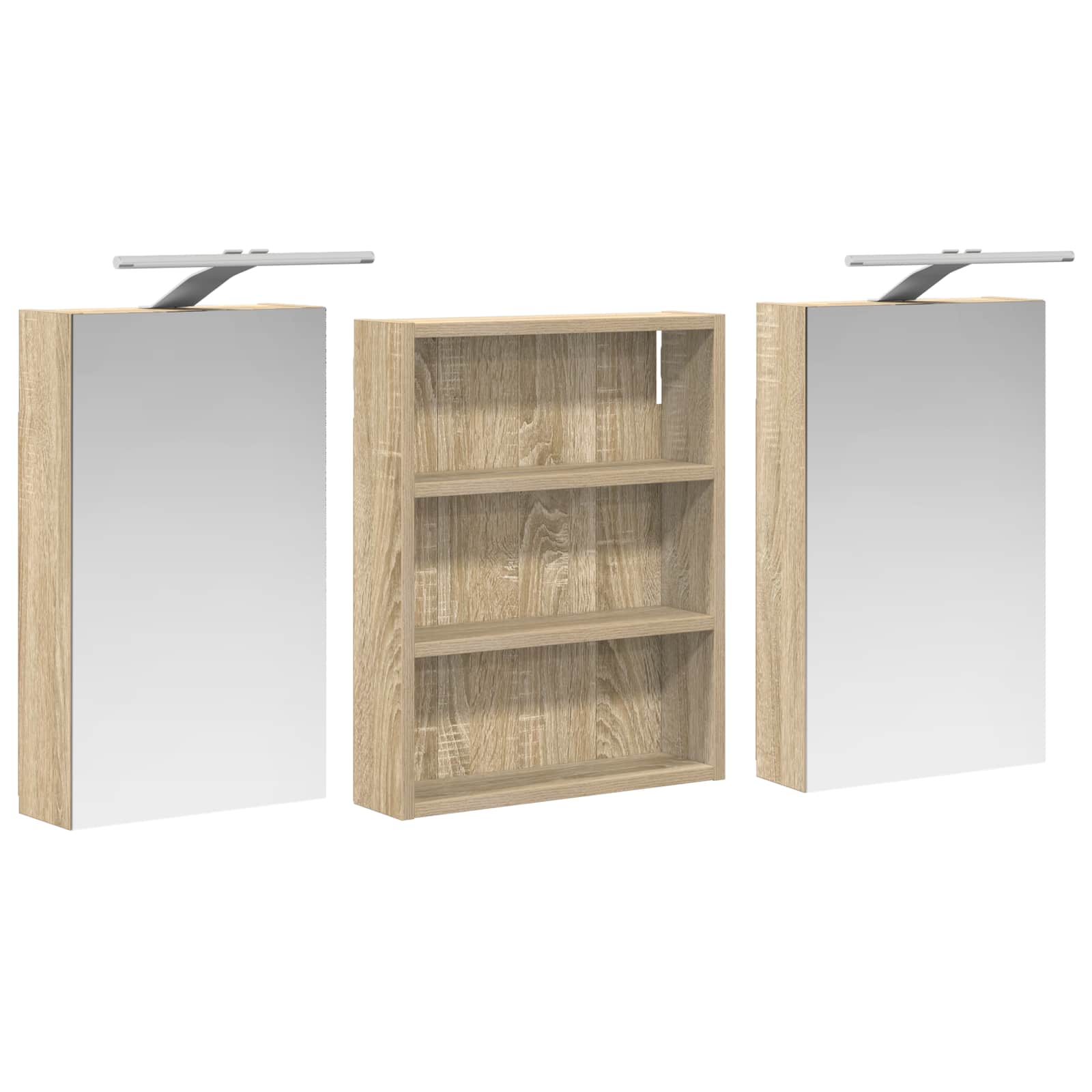 Sada koupelnových skříněk s policí 3 pcs 100 x 10,5 x 50 cm - obrázek 5