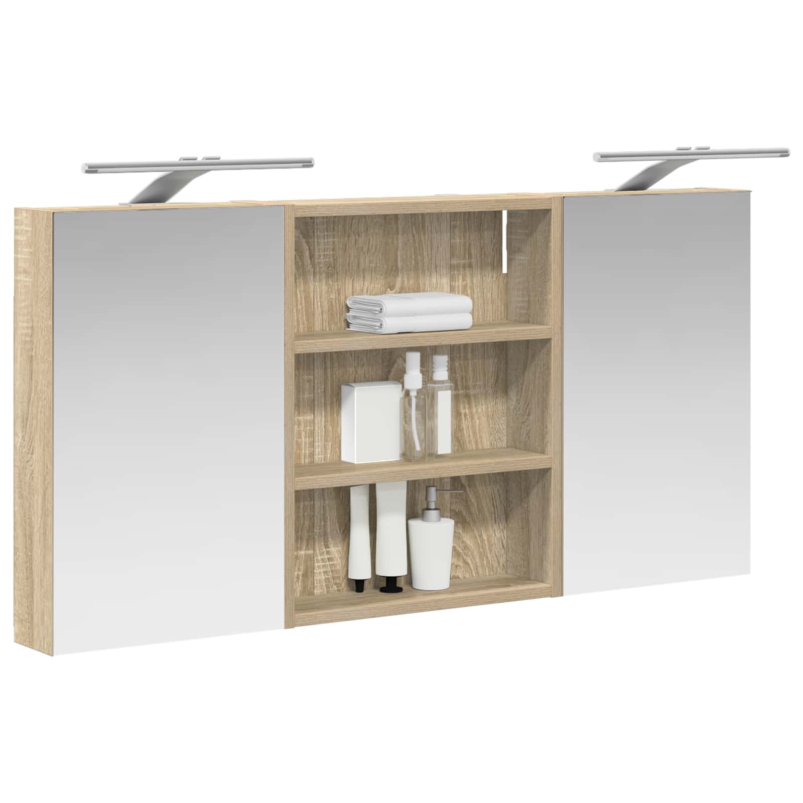 Sada koupelnových skříněk s policí 3 pcs 100 x 10,5 x 50 cm - obrázek 3