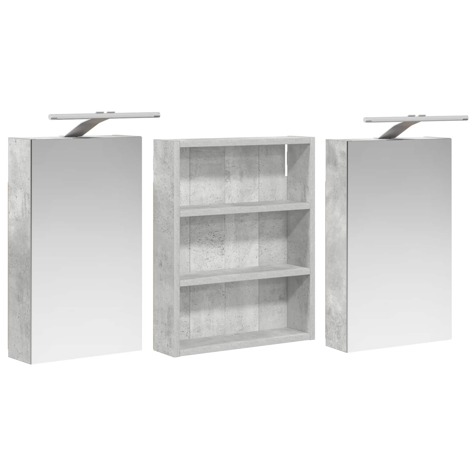 Sada koupelnových skříněk s policí 3 pcs 100 x 10,5 x 50 cm - obrázek 5